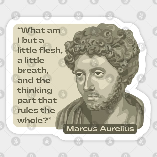 Marcus Aurelius Portrait and Quote Sticker by Slightly Unhinged